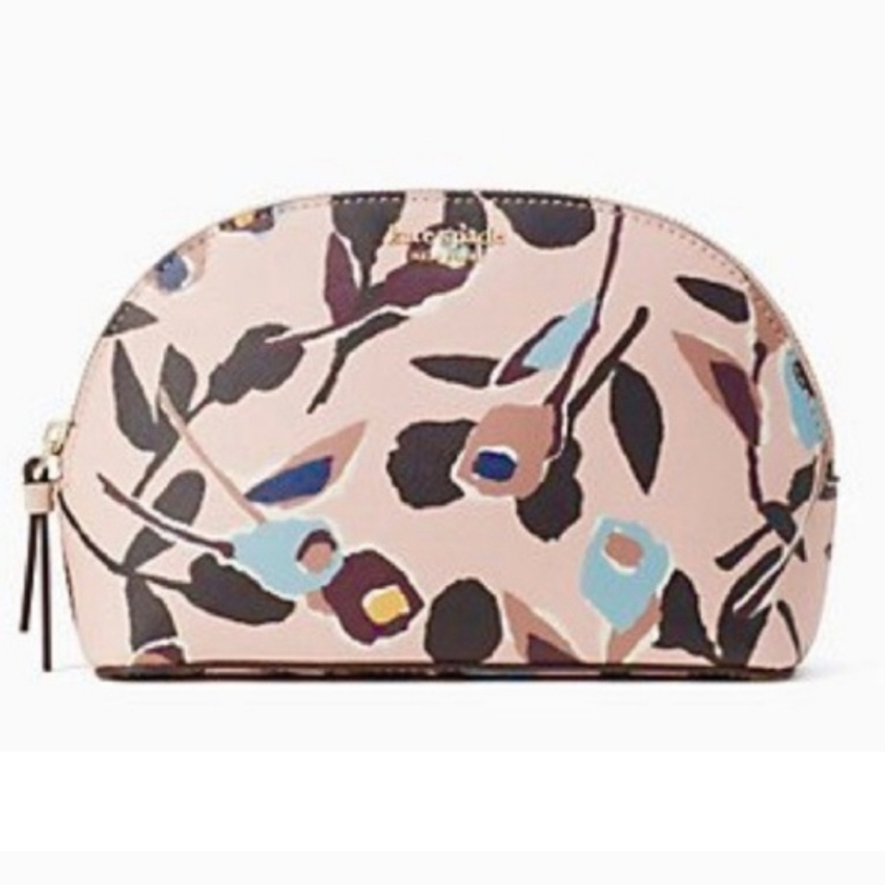 Kate Spade NY Cameron Medium Dome Cosmetic Bag In Paper Rose Like New